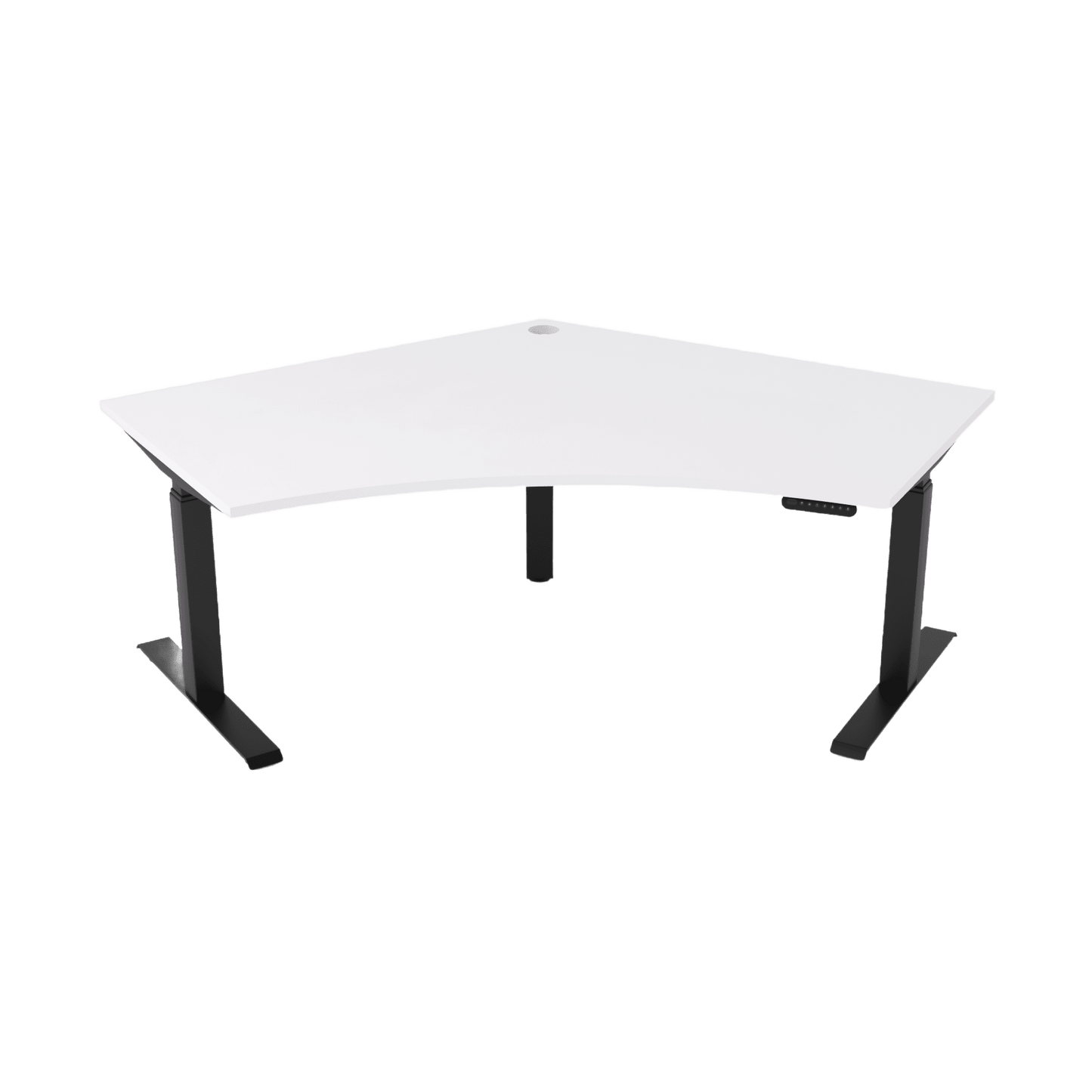 Agile Motion Electric Height Adjustable 120 Degree Workstation 1200x1200x750 / Black Powdercoat / White