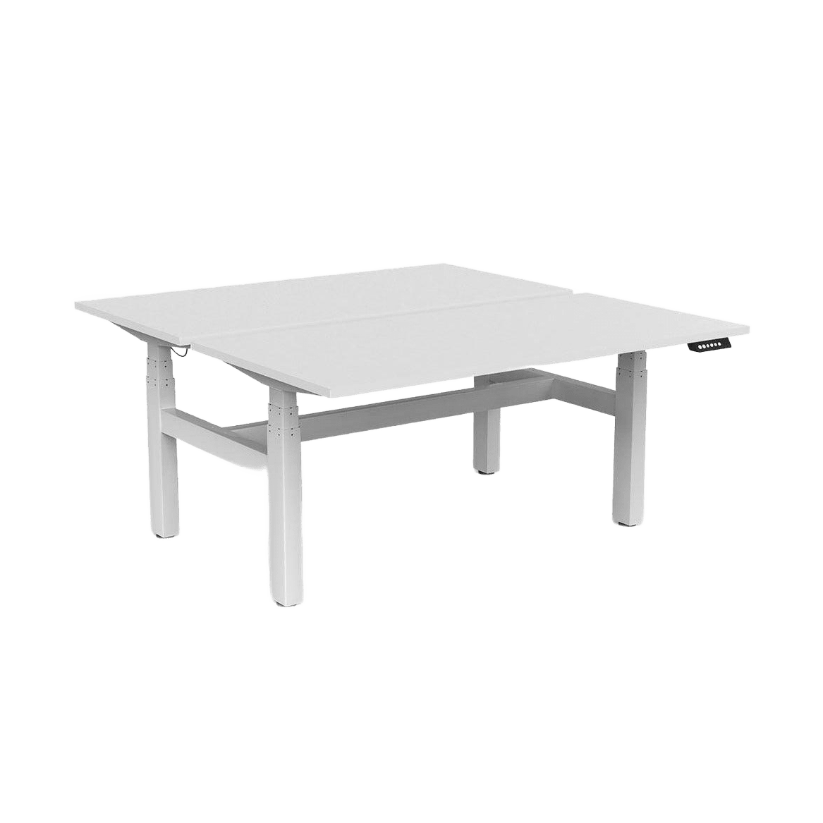 Agile Motion+ Electric Height Adjustable Desk (2 Person-Double Sided) 1500x600 / White Powdercoat / White