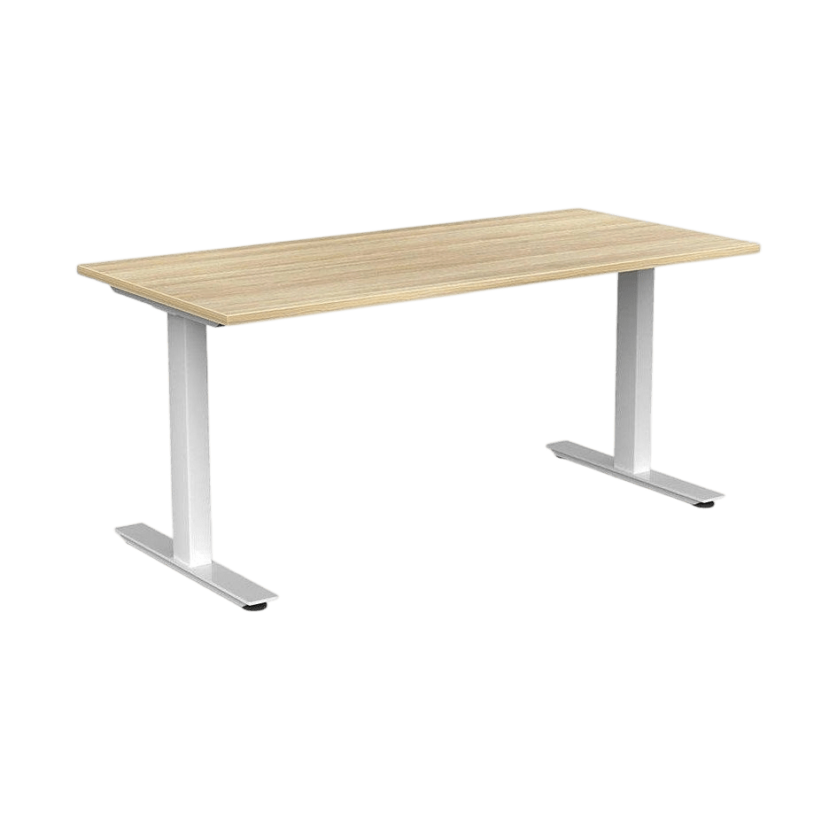 Agile Office Desk 1800x600 New Oak Black Powdercoat