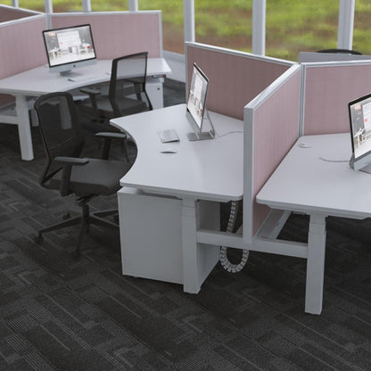 Agile Plus Electric Height Adjustable 3 Person Workstation - Office Furniture Company 