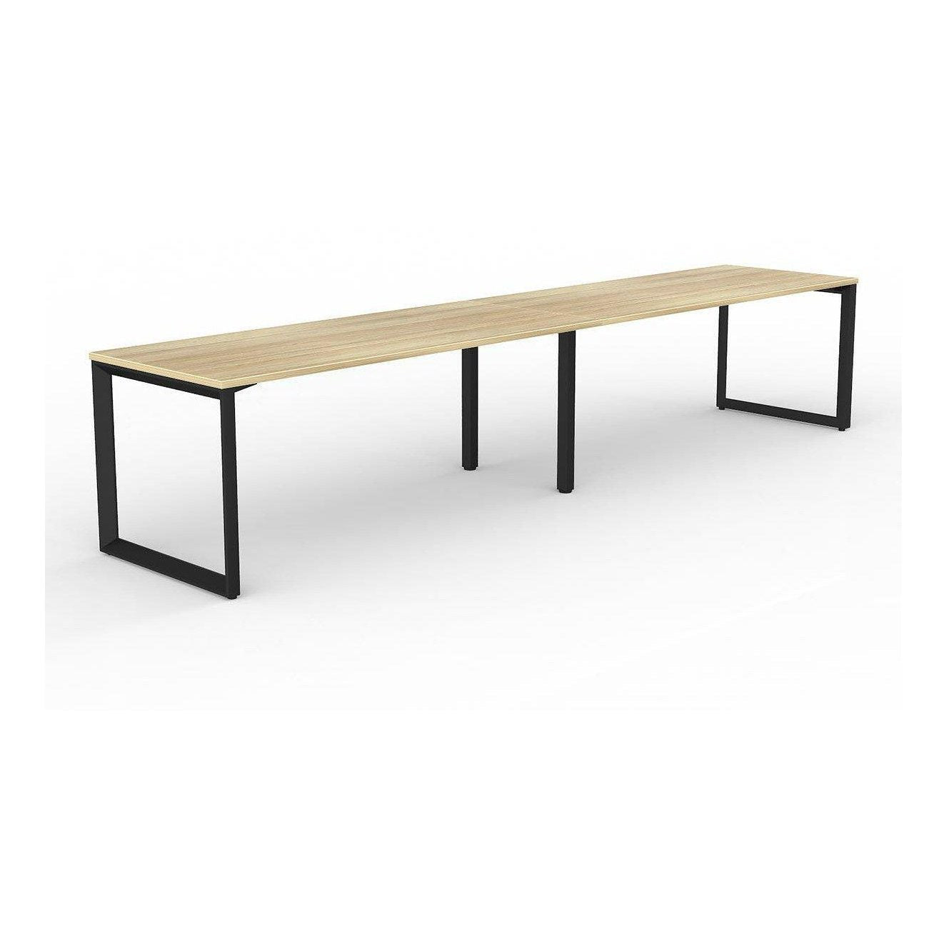 Anvil 2 Person Single Sided Workstation 2 x 1800x750 / New Oak / Black Powdercoat