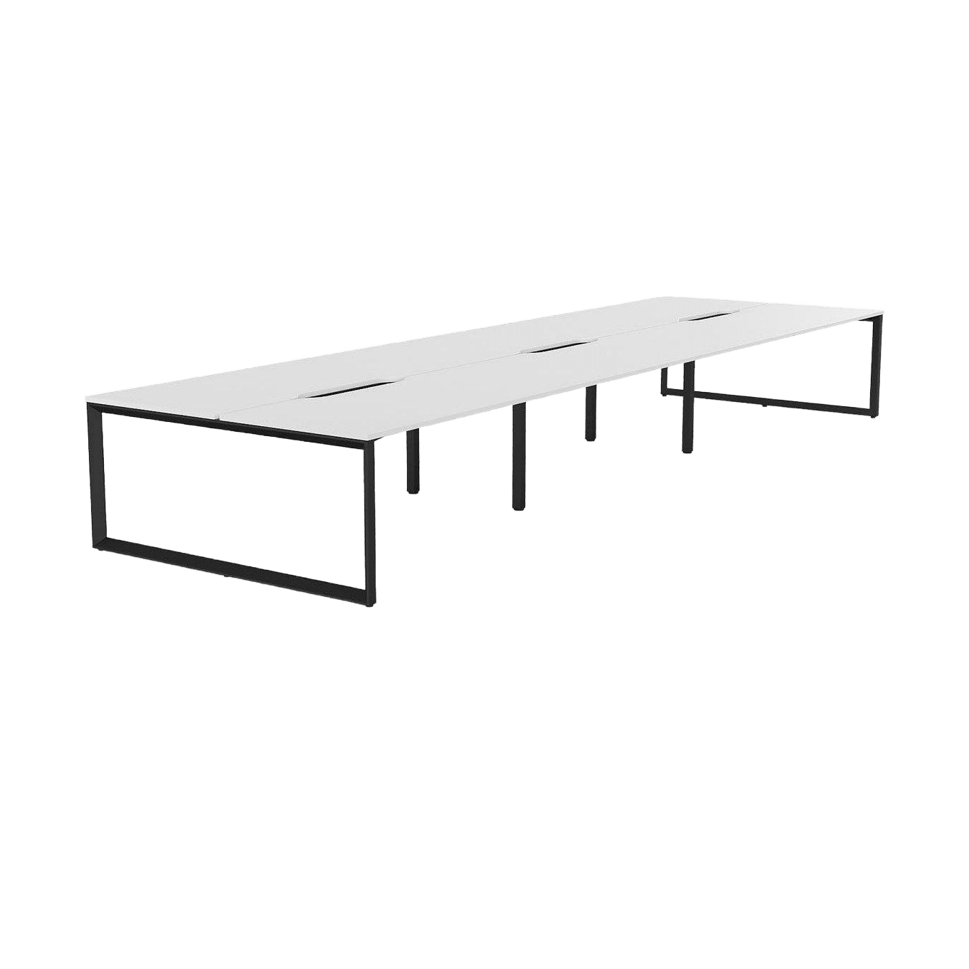 Anvil 6 Person Double Sided Workstations 1500x800 / White / Black Powdercoat