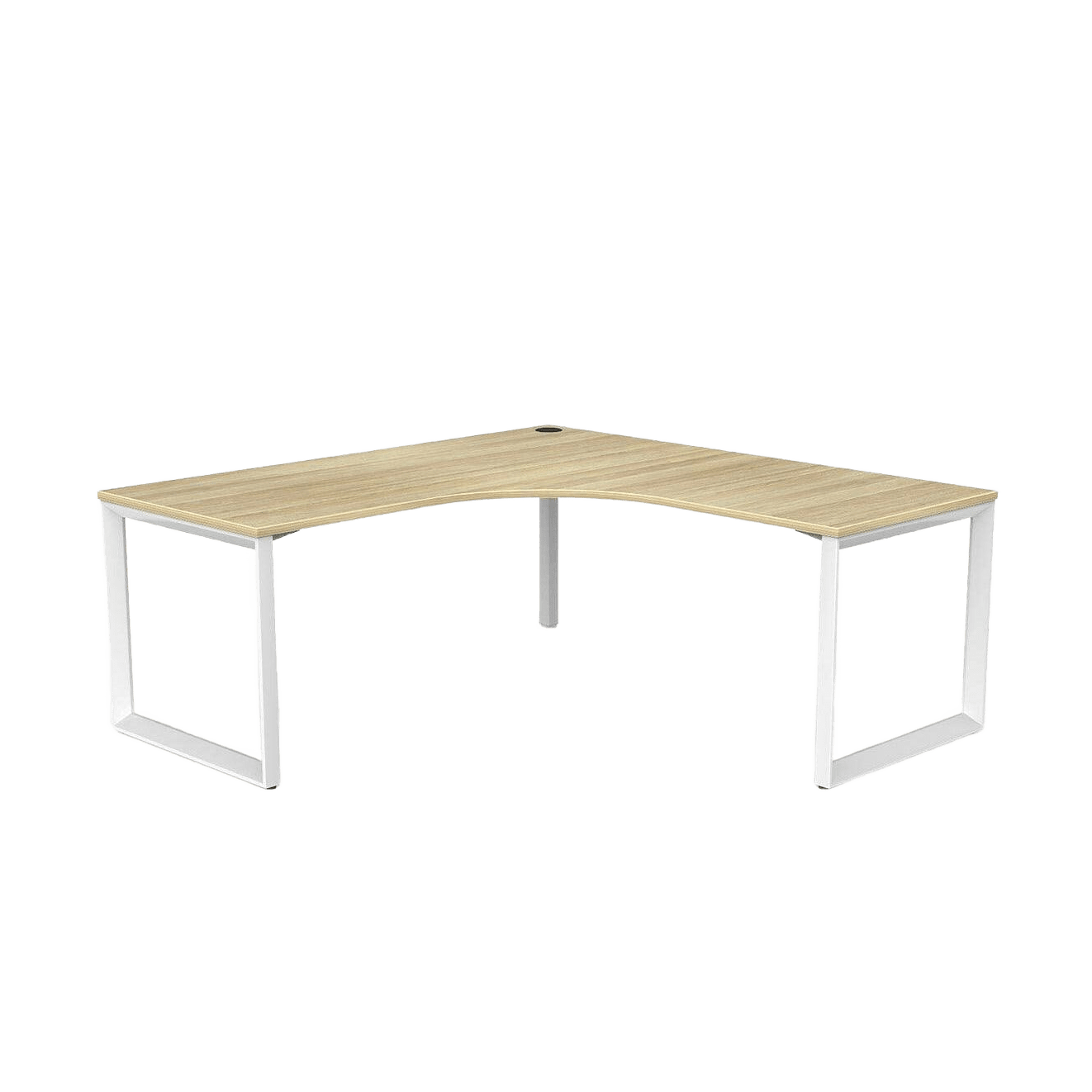 Anvil Single Corner Workstation 1800x1800x750 / White Powdercoat / New Oak