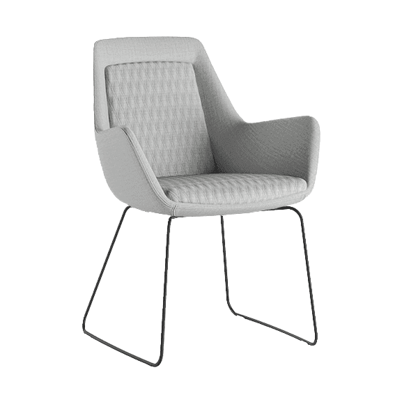 Aquila Compact Office Arm Chair Sled Base Black / Warwick Augustas