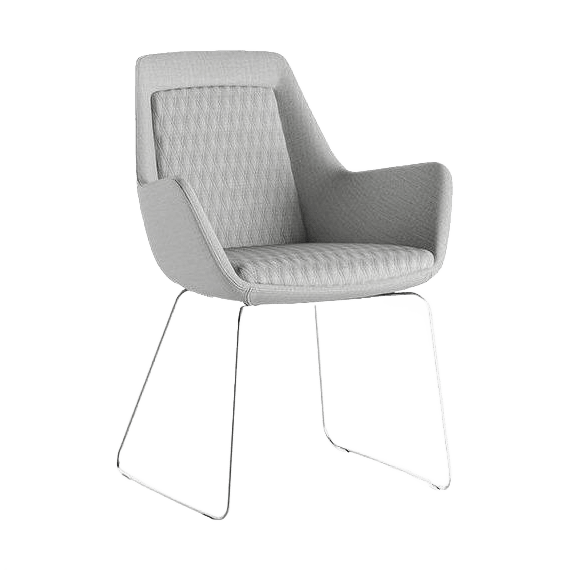 Aquila Compact Office Arm Chair Sled Base Chrome / Warwick Augustas