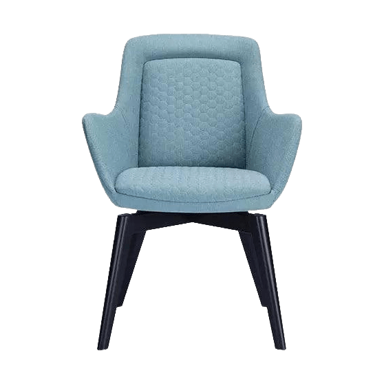 Aquila Compact Office Arm Chair Timber Base Black / Warwick Augustas