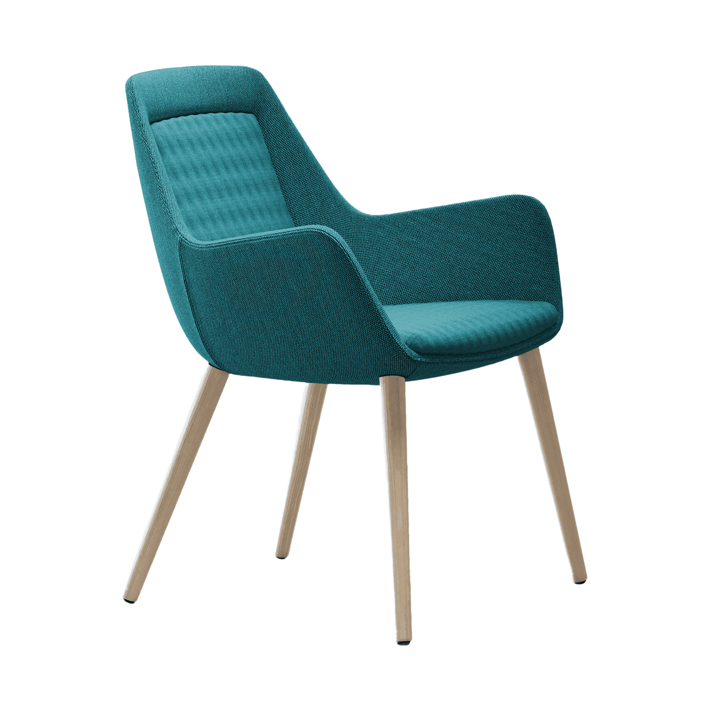 Aquila Compact Office Arm Chair Timber Legs Oak Stain / Warwick Augustas