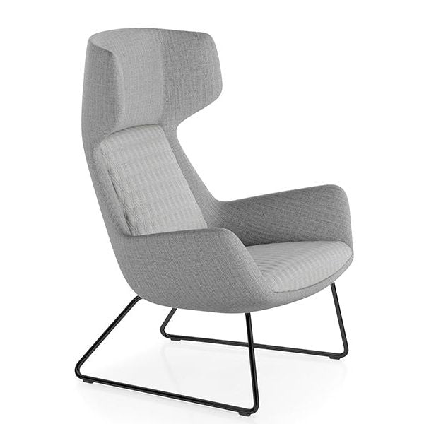Aquila Single Seater High Back Office Lounge 5.Sled Base Black
