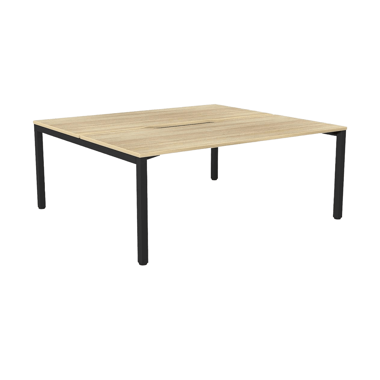 Axis 2 - User Double Sided Workstation 1200x750 Black Powdercoat New Oak