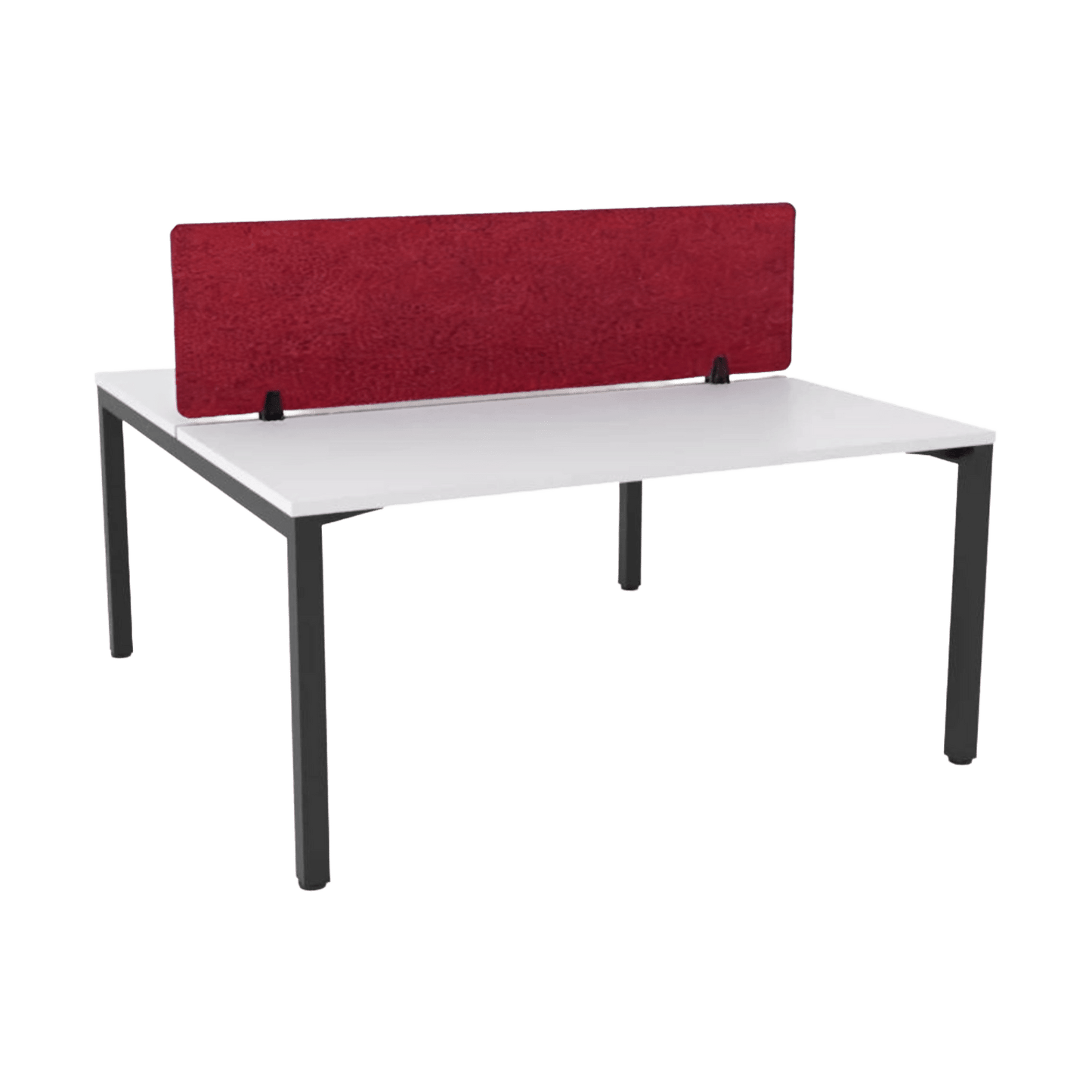 Axis 2-User Double Sided Workstation With AcoustiQ Screen 1200x600 / Black Powdercoat / White