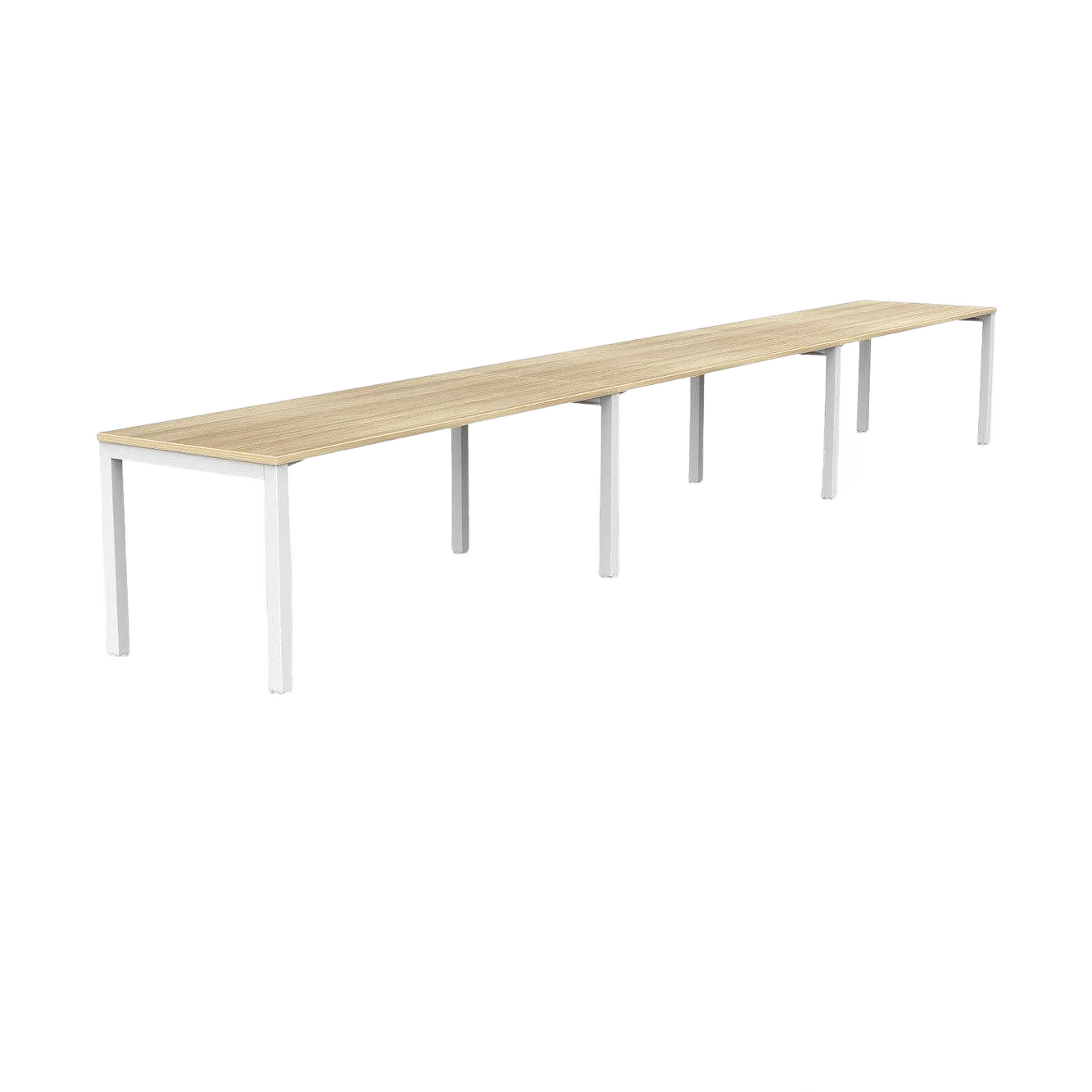 Axis 3 User Single Sided Workstation 1200x600 / White Powdercoat / New Oak