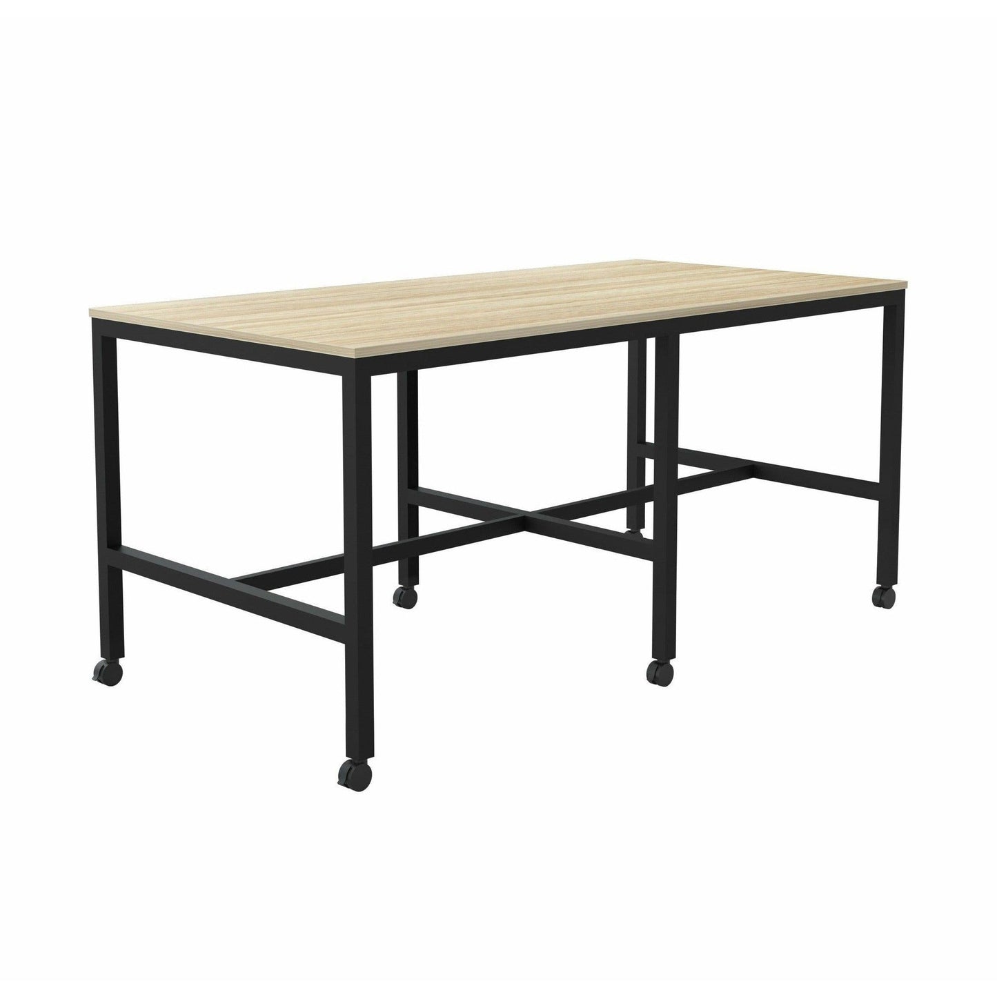 Axis Mobile Bar Leaner 1800x900 / New Oak / Black Powdercoat