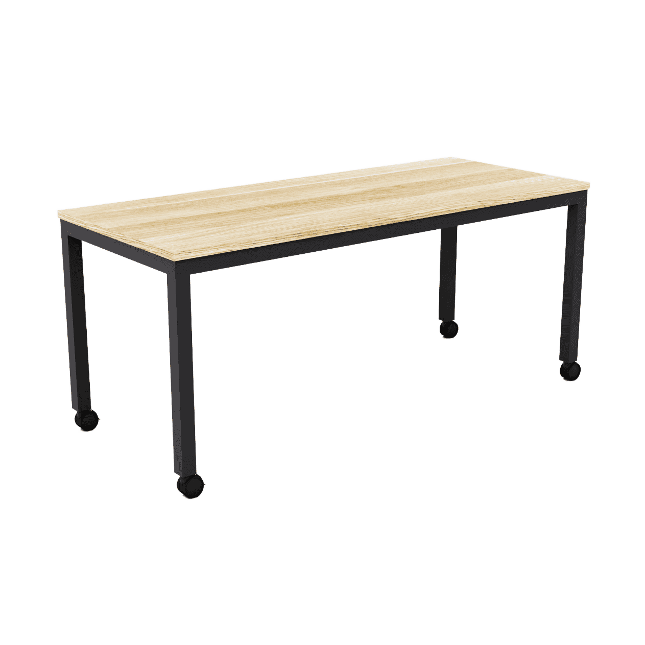 Axis Mobile Meeting Table 1200x600 / Black Powdercoat / New Oak