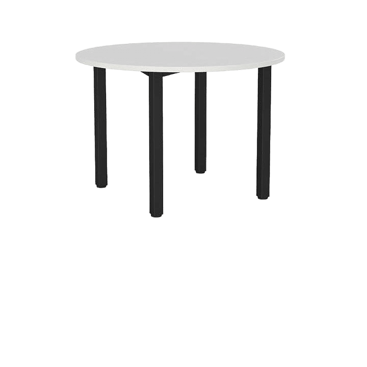 Axis Round Meeting Table 900 Round / Black Powdercoat / White
