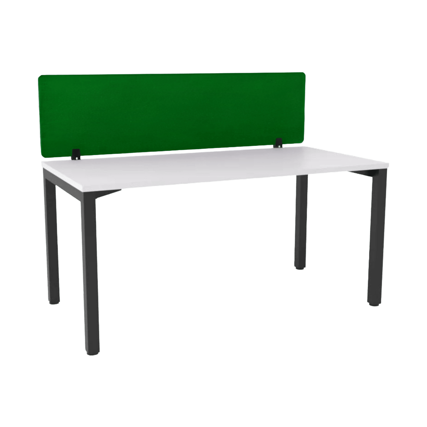 Axis Single Desk With AcoustiQ Screen 1200x600 / Black Powdercoat / White