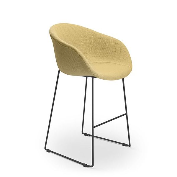 Ayla Stool Fully Upholstered 740mm / Black Sled Base