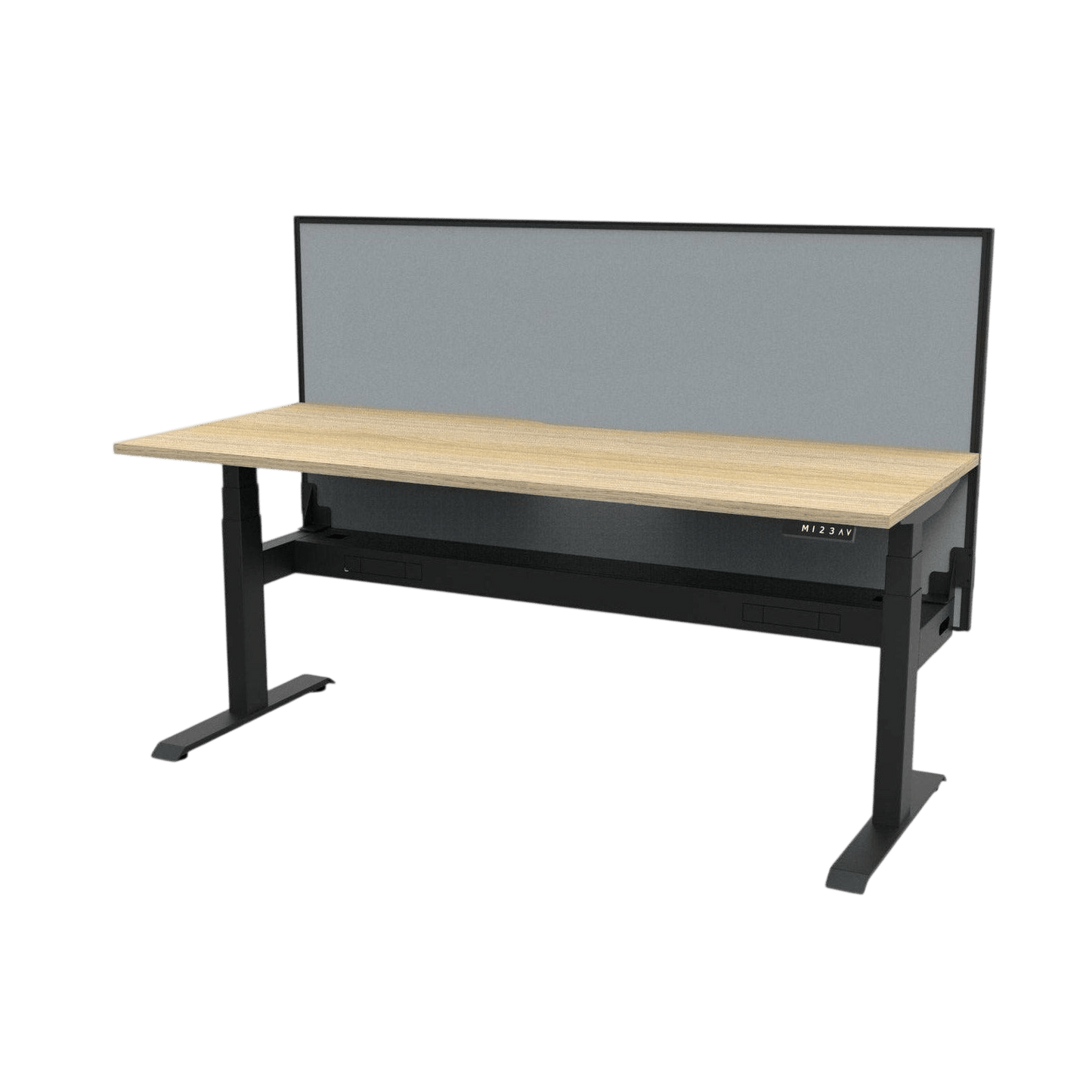 Boost+ Electric Height Adjustable Desk 1200x750 (S) White Top / Black Frame No Cable Tray/With Screen