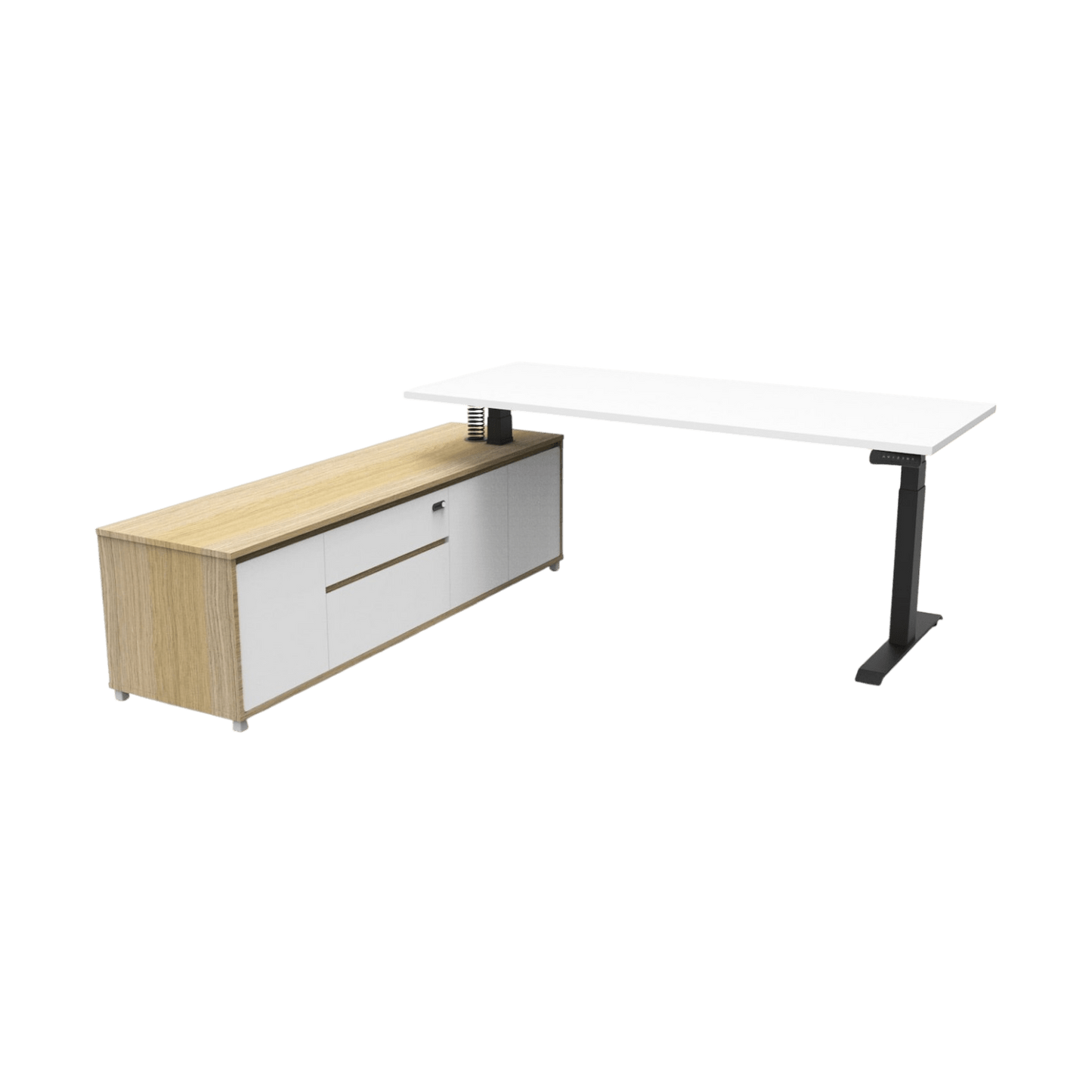 Boost+ Executive In Black Frame White Top 1800x1800x750 LHS Cabinet Return Yes