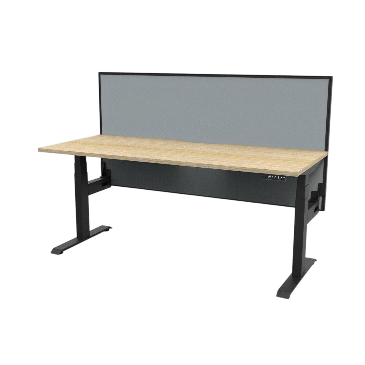 Boost Light Electric Height Adjustable Desk with SHUSH30 Screen 1200x750 White Top / Black Frame No Cable Tray
