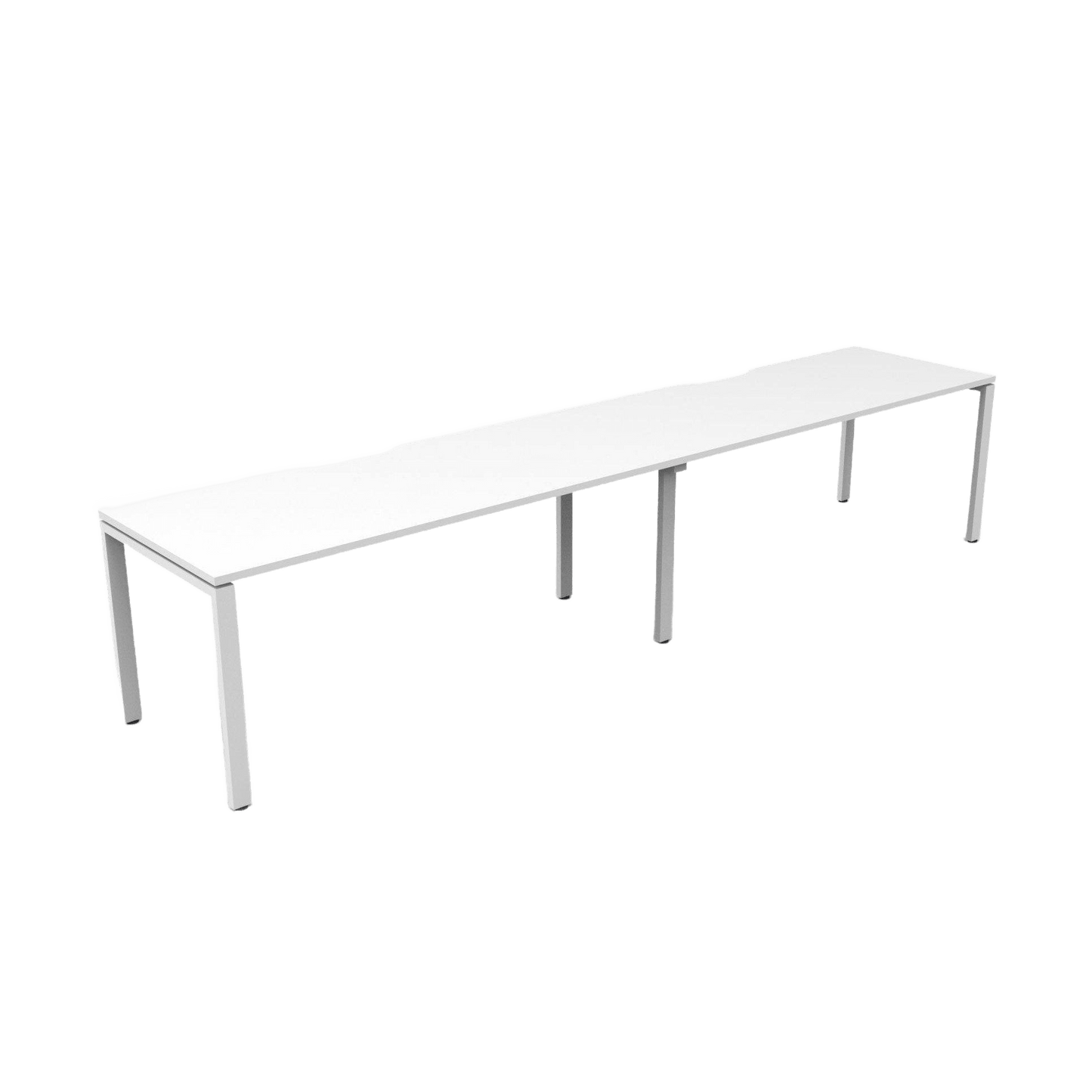 Deluxe Profile Leg 2 Person Workstations 2 x 1200x750 / White / White Powdercoat