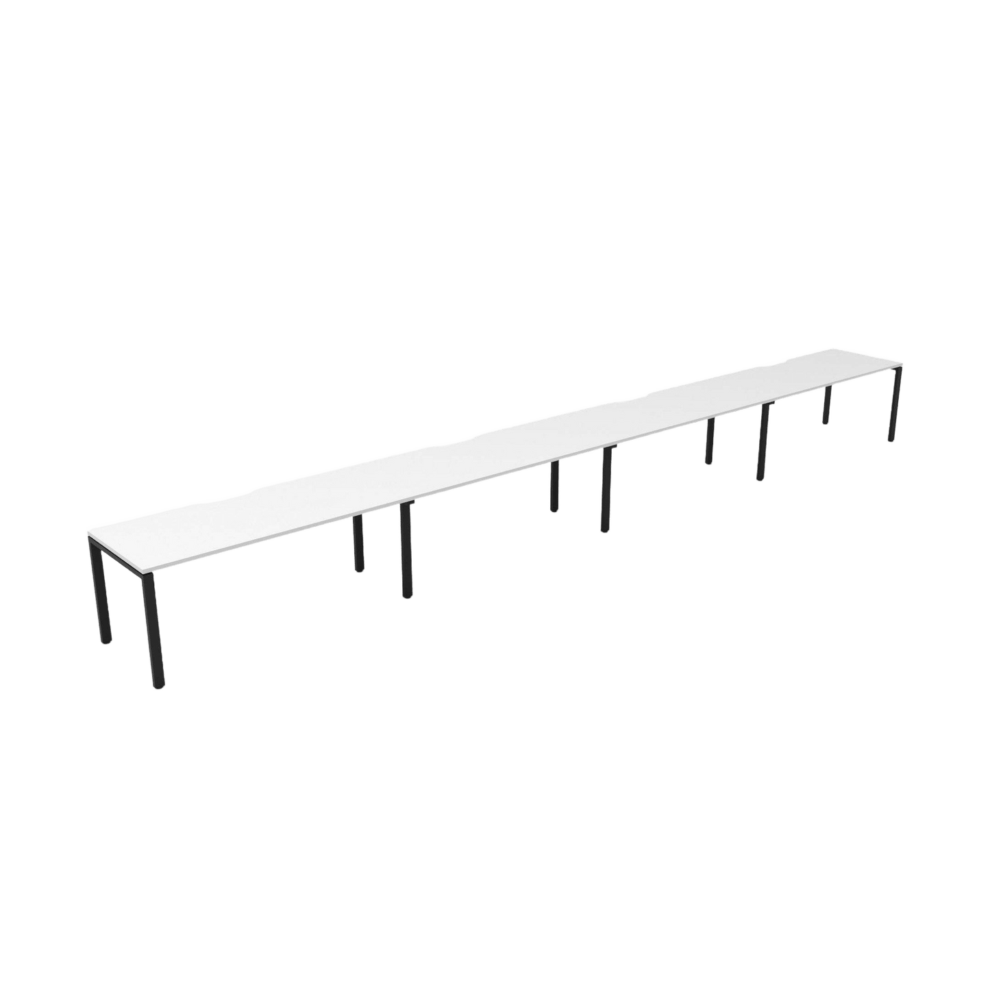 Deluxe Profile Leg 4 Person Workstations 4 x 1200x750 / White / Black Powdercoat