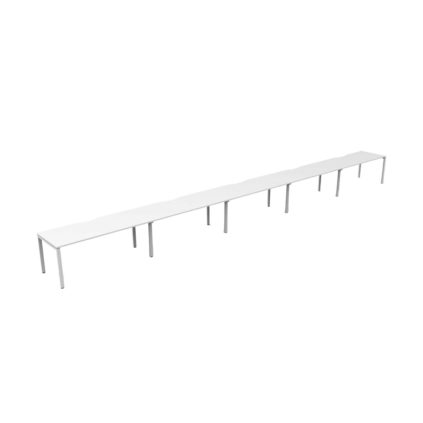 Deluxe Profile Leg 5 Person Workstations 5 x 1200x750 / White / White Powdercoat