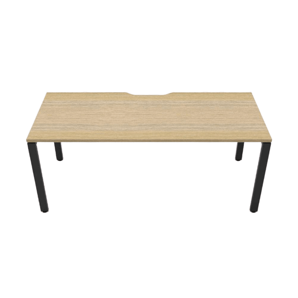 Deluxe Profile Leg Single Desk 1200x750 White White Powdercoat