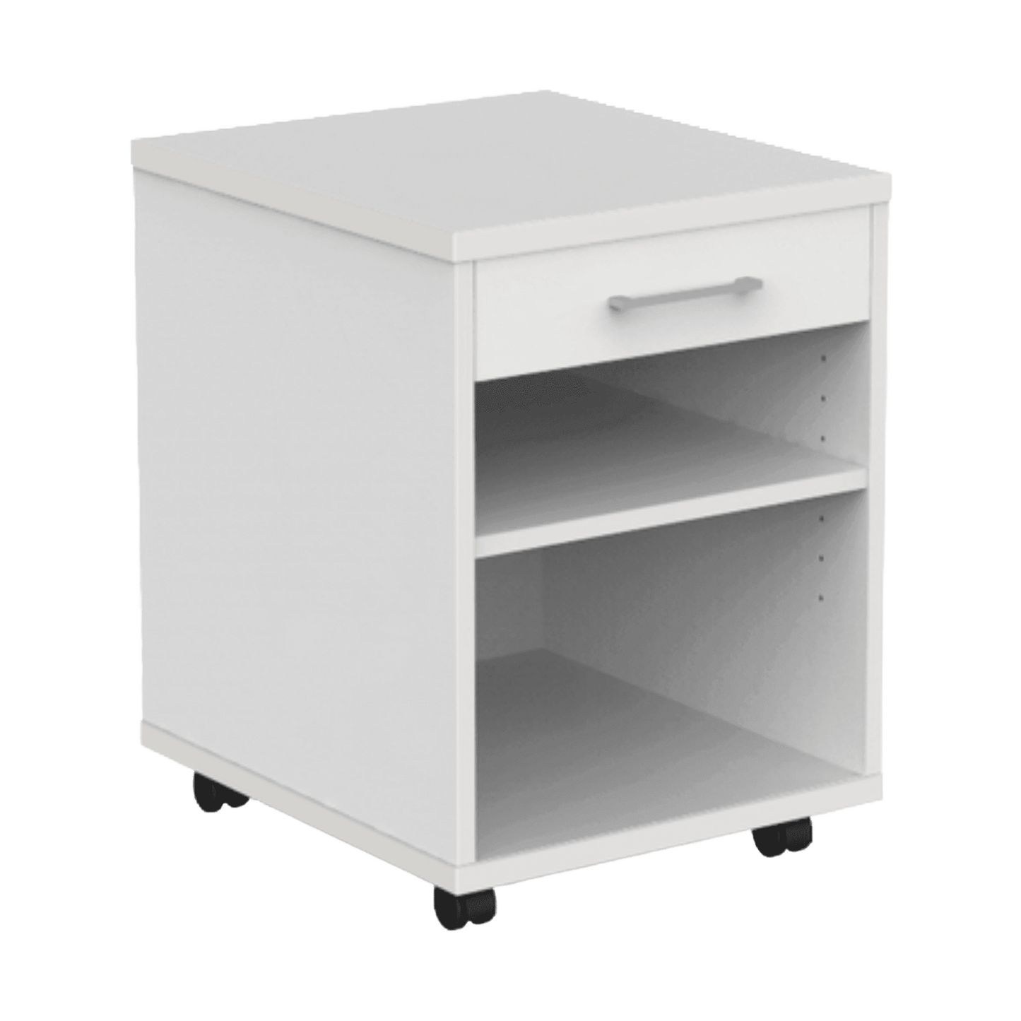 EkoSystem Mobile Book Case Pedestal with EkoSystem Drawer Add-On White