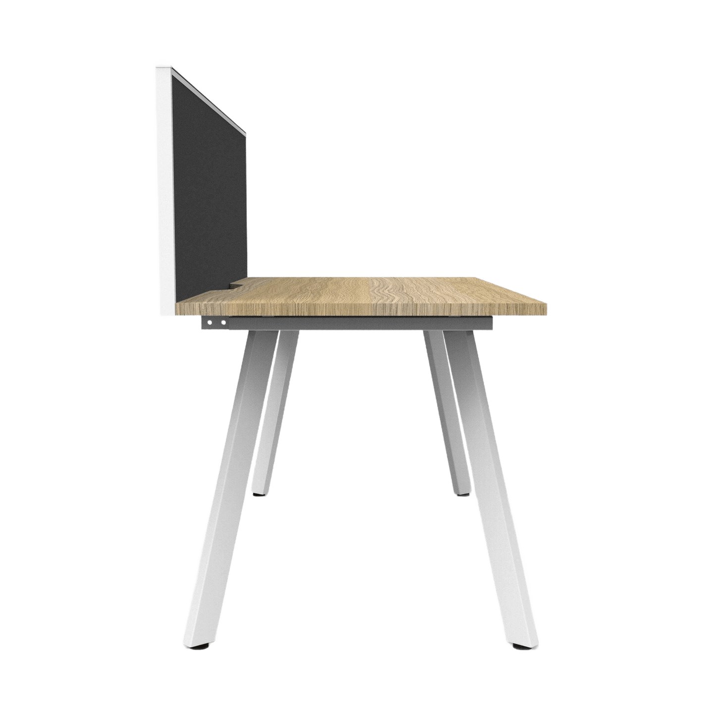 Eternity 2 Person Single Sided Workstation with Screen in Natural Oak