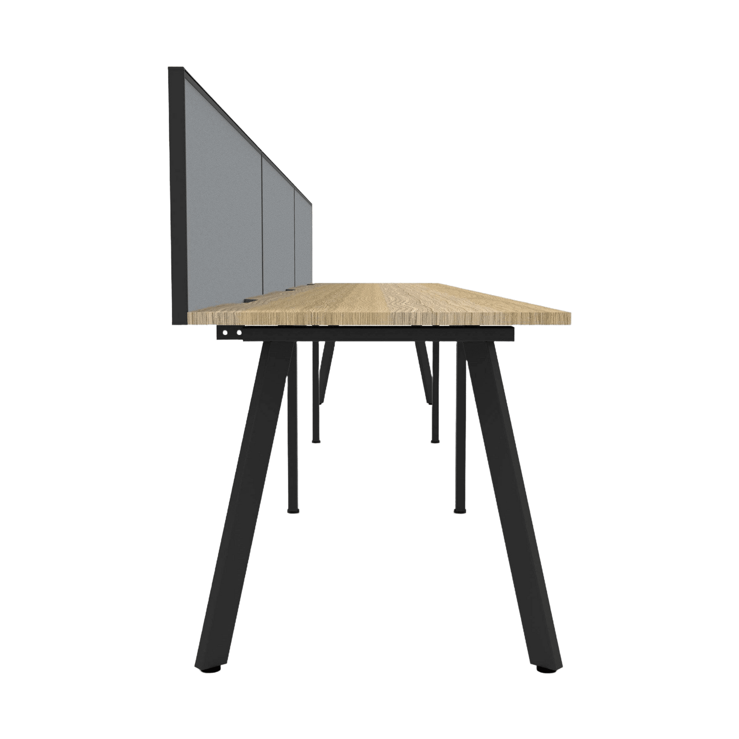 Eternity 3 Person Single Sided Workstation with Screen in Natural Oak