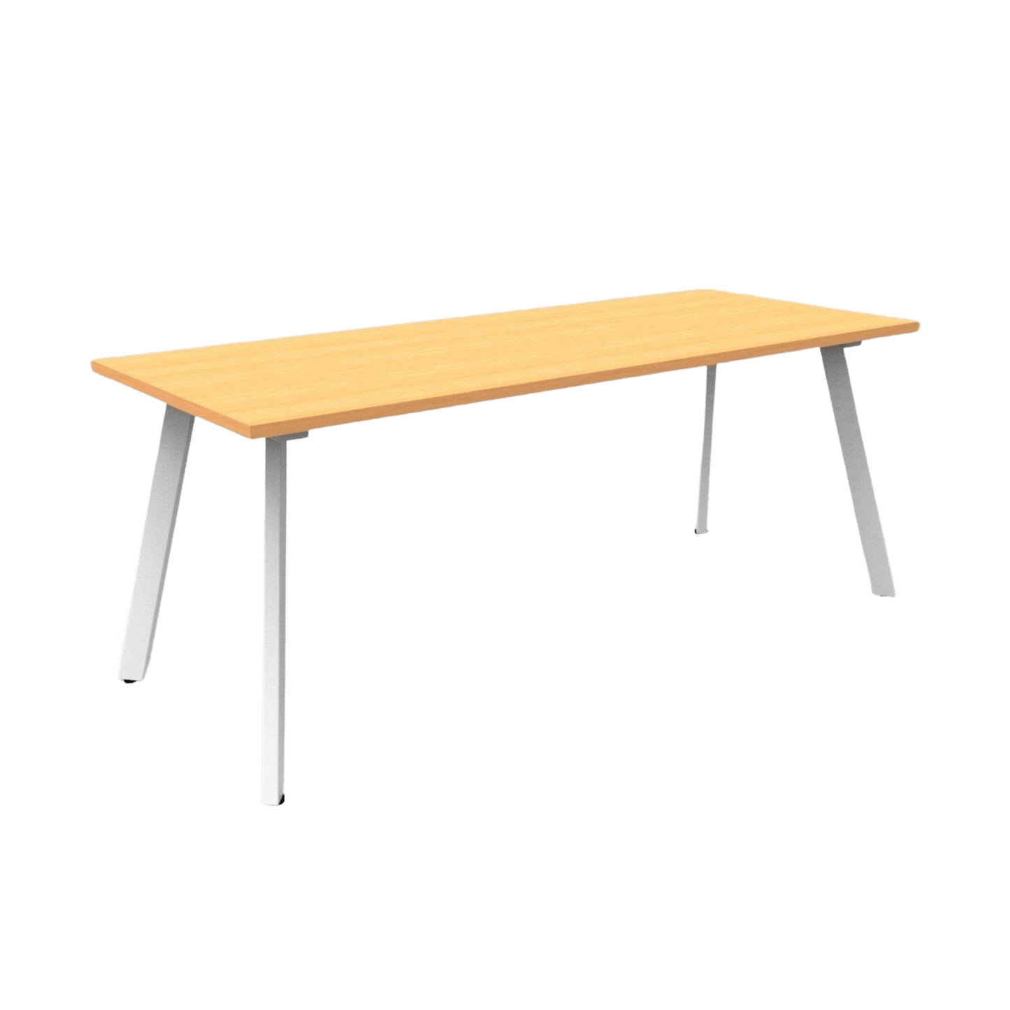 Eternity Meeting Table 1500x750 / Beech / White Powdercoat