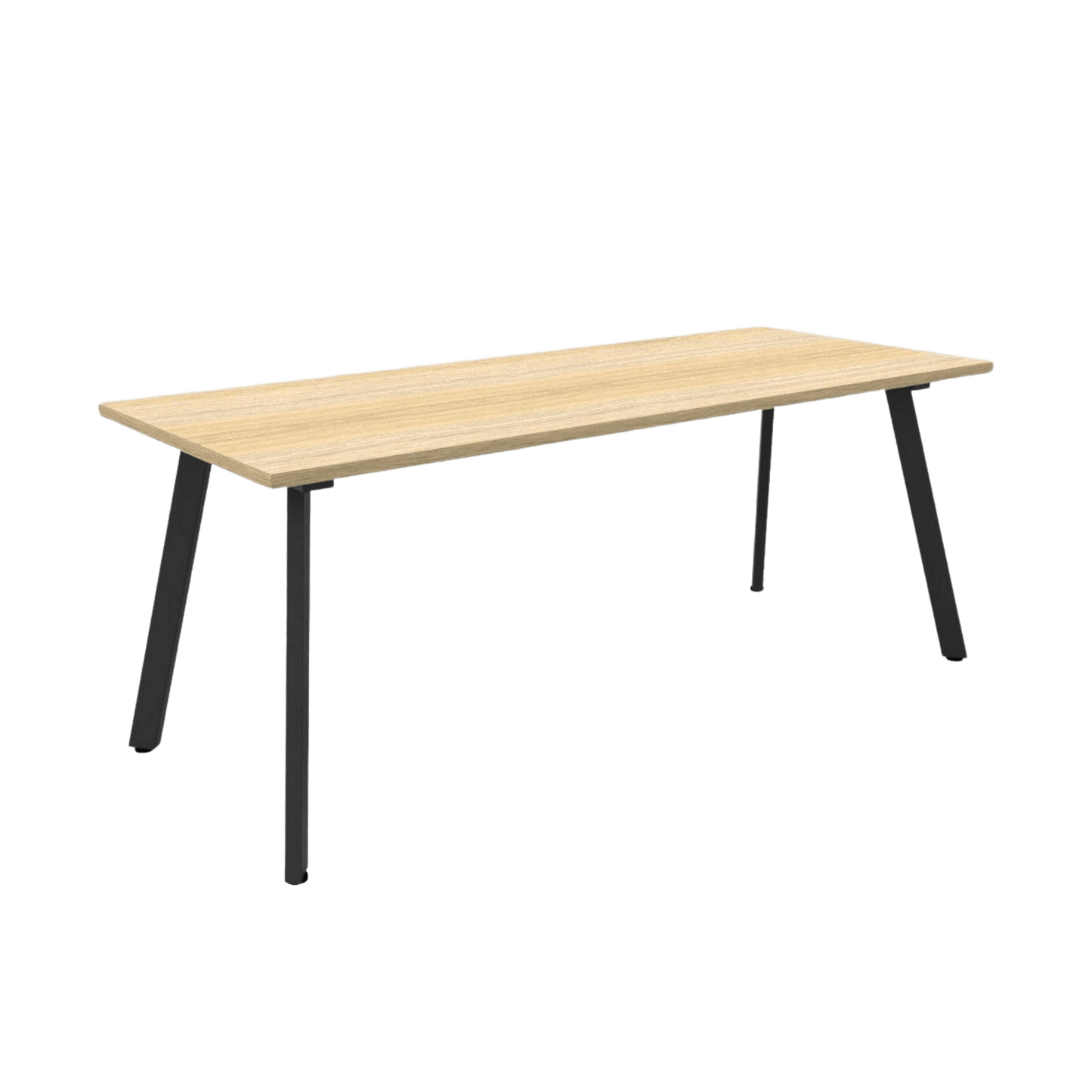 Eternity Meeting Table 1500x750 / Natural Oak / Black Powdercoat