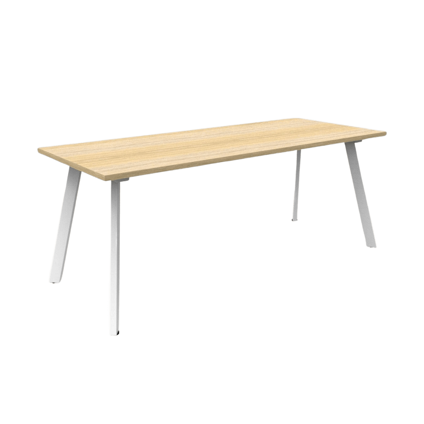 Eternity Meeting Table 1500x750 / Natural Oak / White Powdercoat