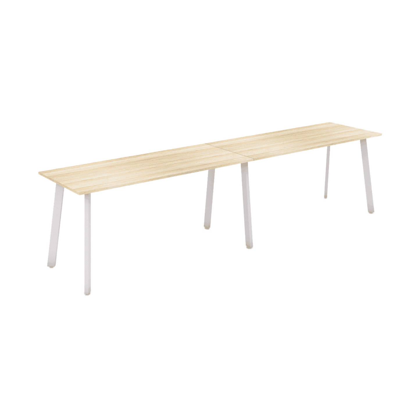 Flare Bar Leaner 2400x1200 / White Powdercoat / New Oak