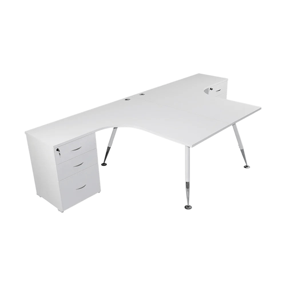 Fleet 2 Person Back To Back Corner Workstation