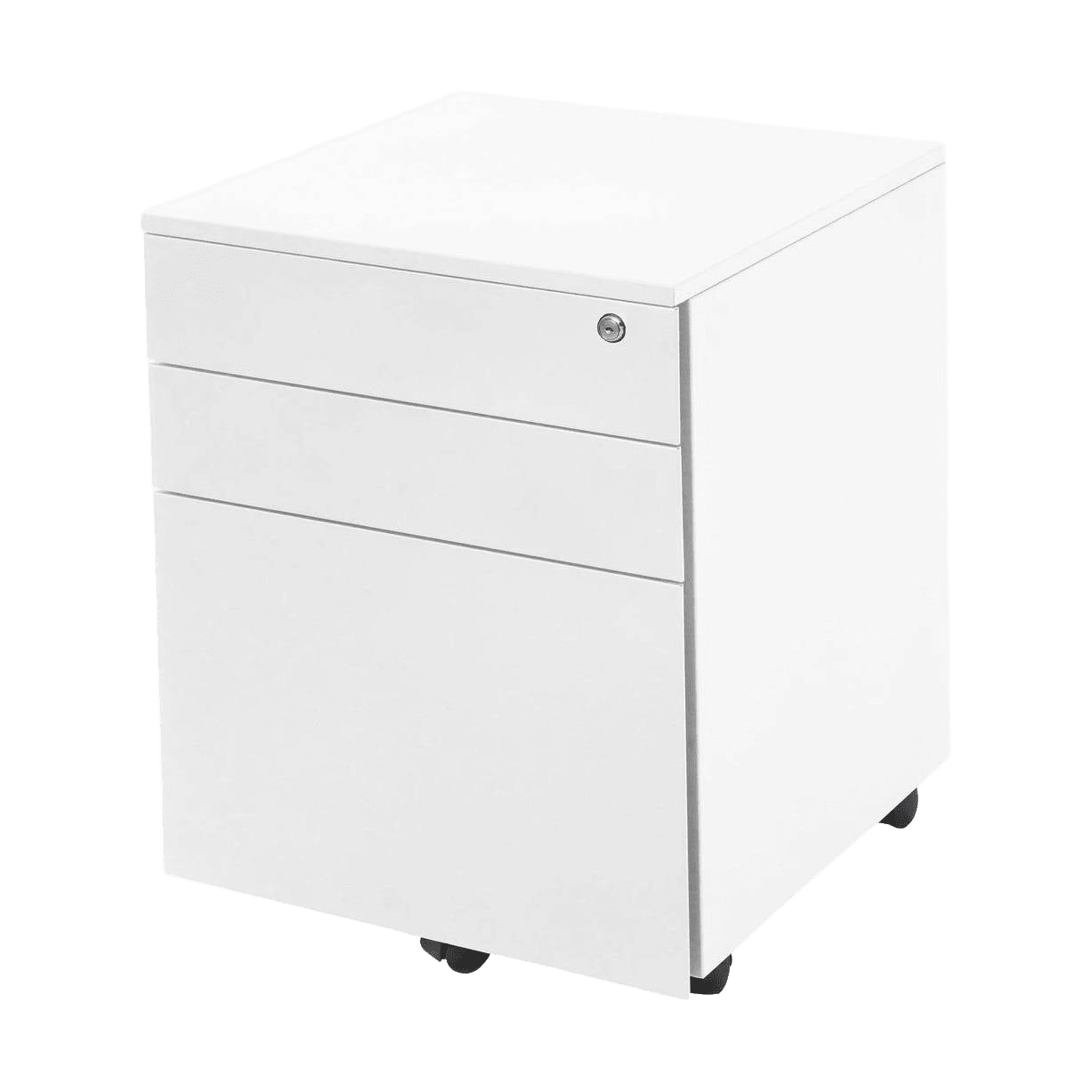 Go Steel Mobile Pedestal White Metal