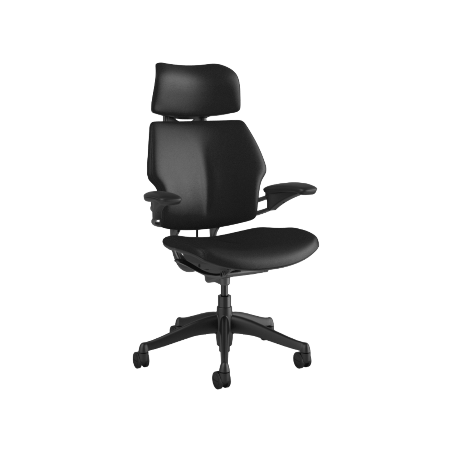 Humanscale Freedom Task Chair with Headrest in Black Leather Graphite
