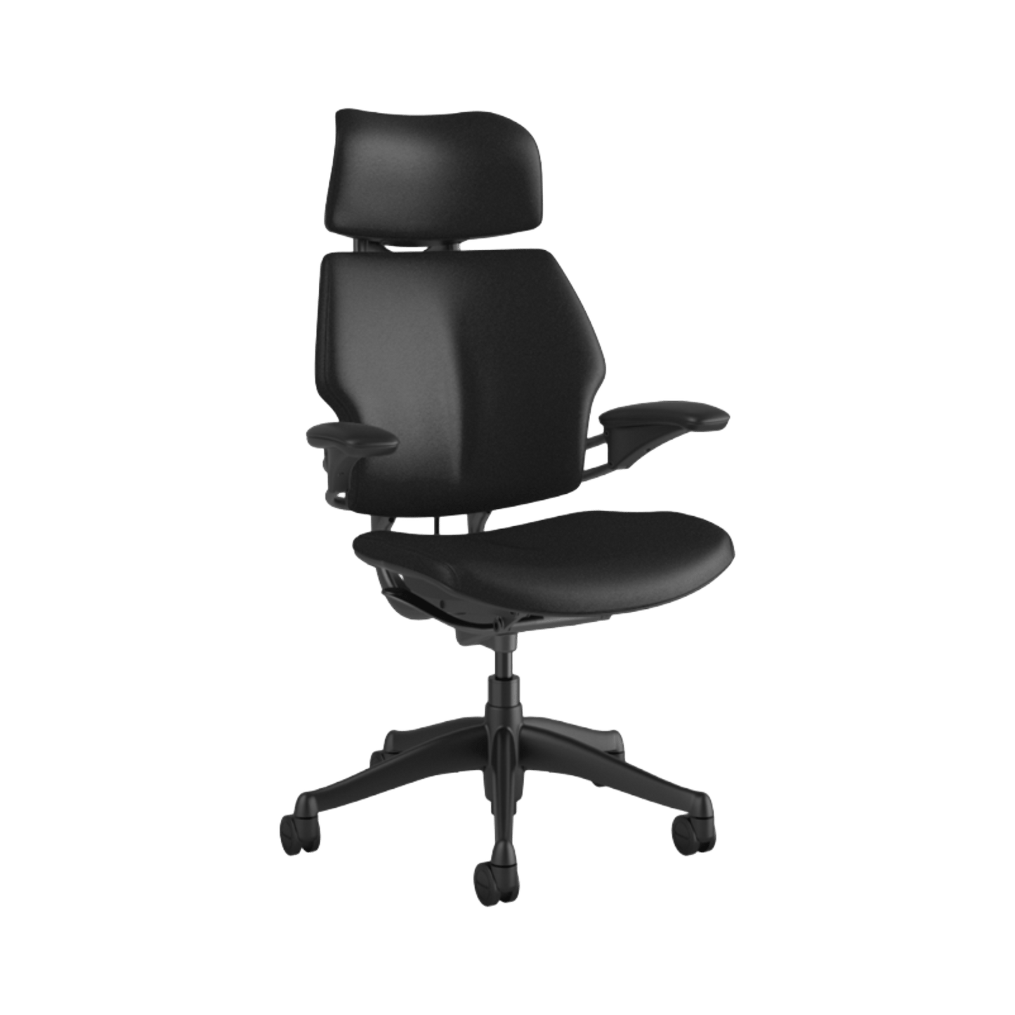 Humanscale Freedom Task Chair with Headrest in Black Leather Graphite