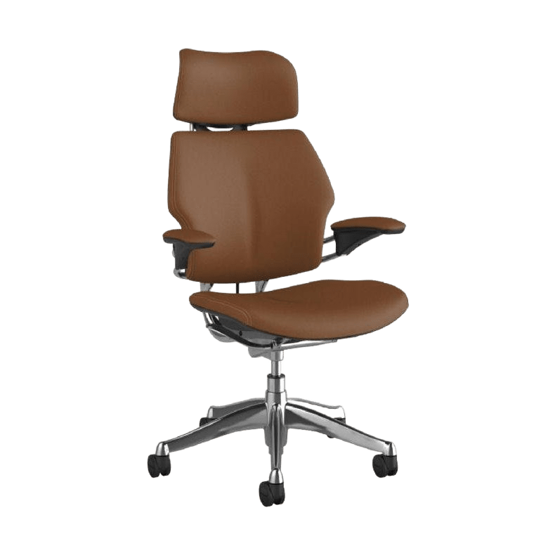 Humanscale Freedom Task Chair with Headrest in Tan Leather