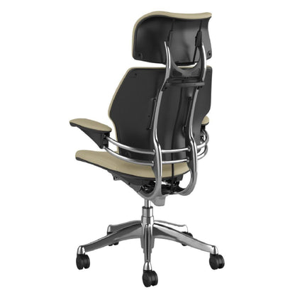 Humanscale Freedom Task Chair with Headrest in Vanilla Leather - Office Furniture Company 