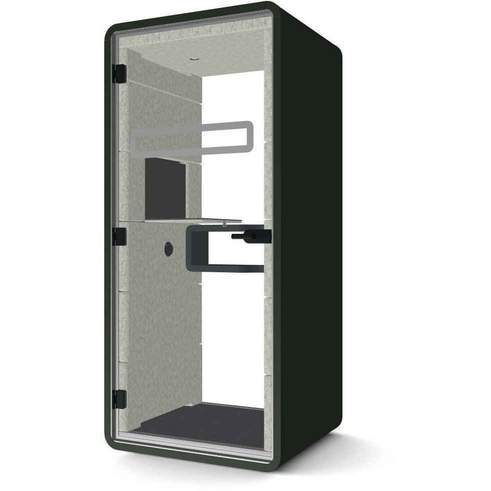 Hush Acoustic Phone Booth with Cosmos Grey Shelf - Office Furniture Company 