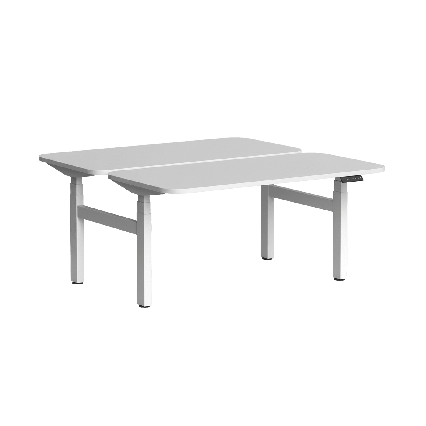 Klass Curve 2 Person Sit Stand Back To Back Workstation 2 x 1500x750 White White