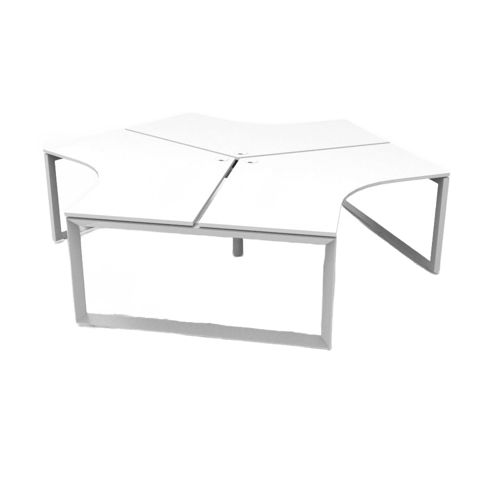 Loop Leg 120 Degree Workstations White / White Powdercoat / No Screen