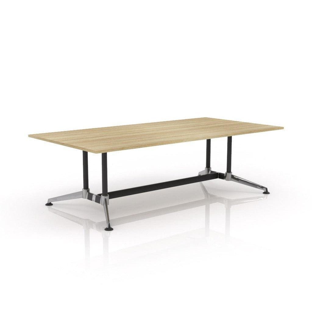 Modulus Boardroom Table with Twin Post Legs 2400x1200 / New Oak