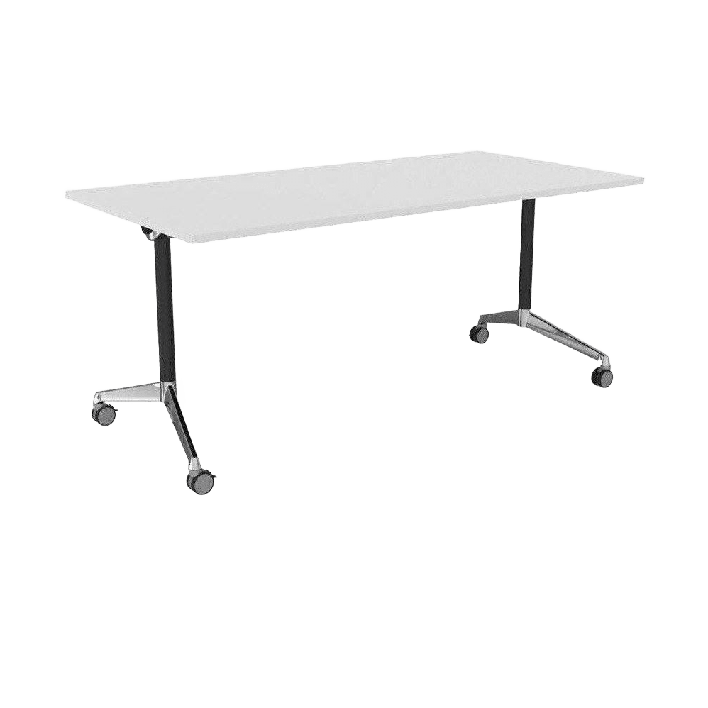 Modulus Mobile Meeting Table with Locking Wheels 1800x750 / White