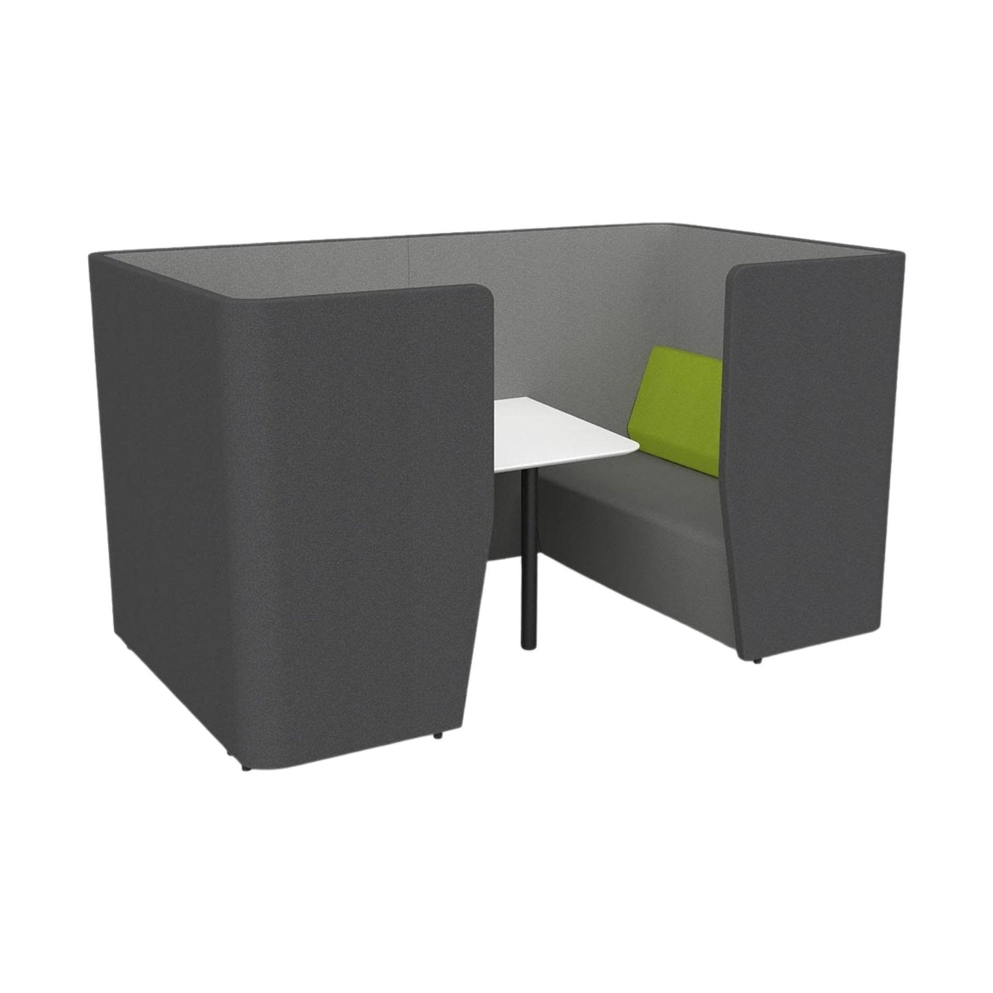 Motion Meeting 4 Seater Booth White (Lacquered) Worktop / Green Motion (MFAV)