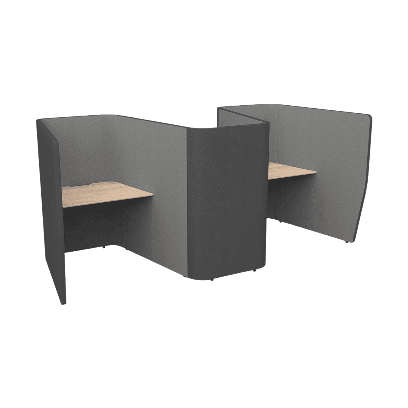 Motion Zip 3 Partition Work Pod Beech Worktop