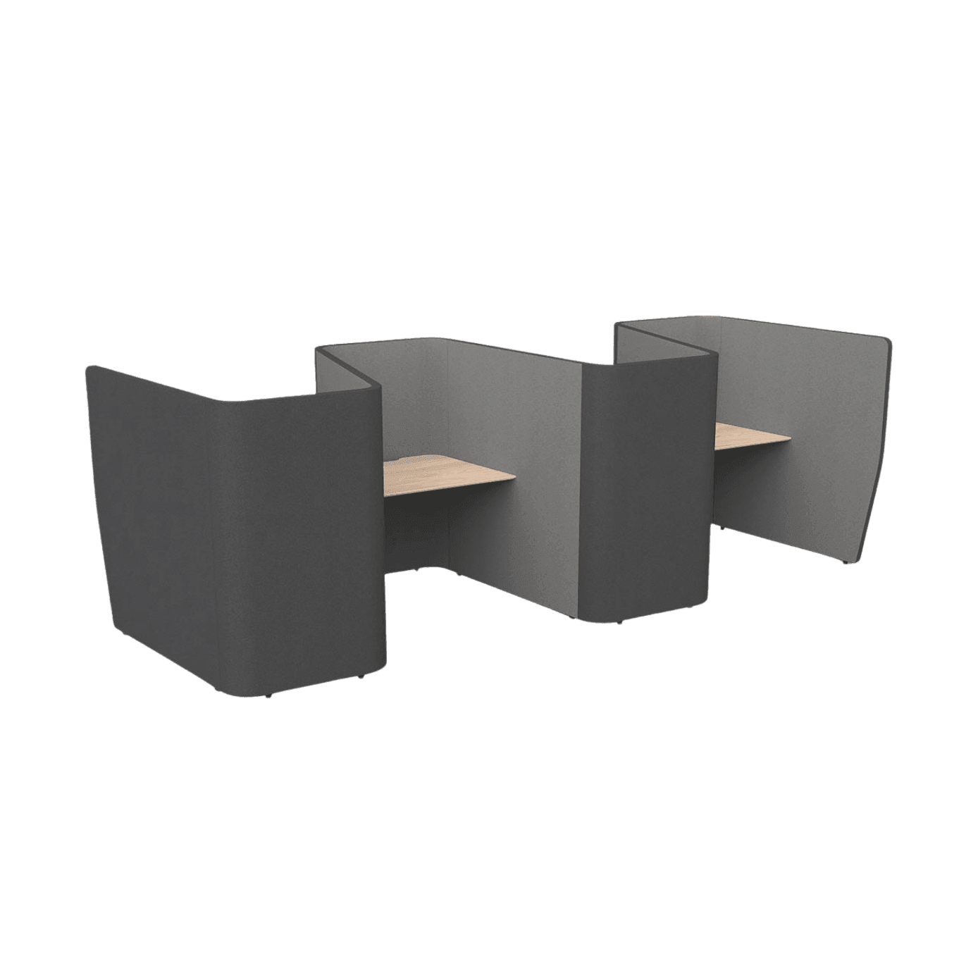 Motion Zip 4 Partition Work Pod Beech Worktop