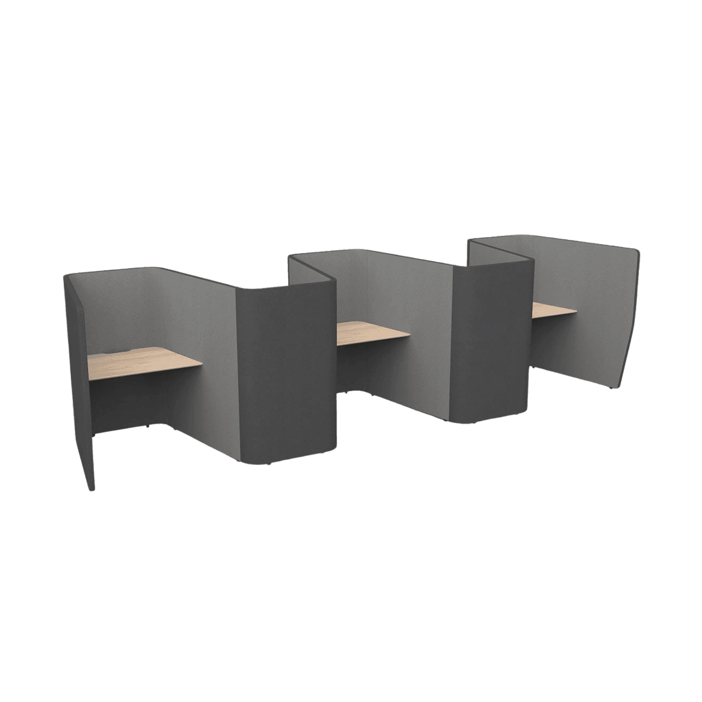 Motion Zip 5 Partition Work Pod Beech Worktop