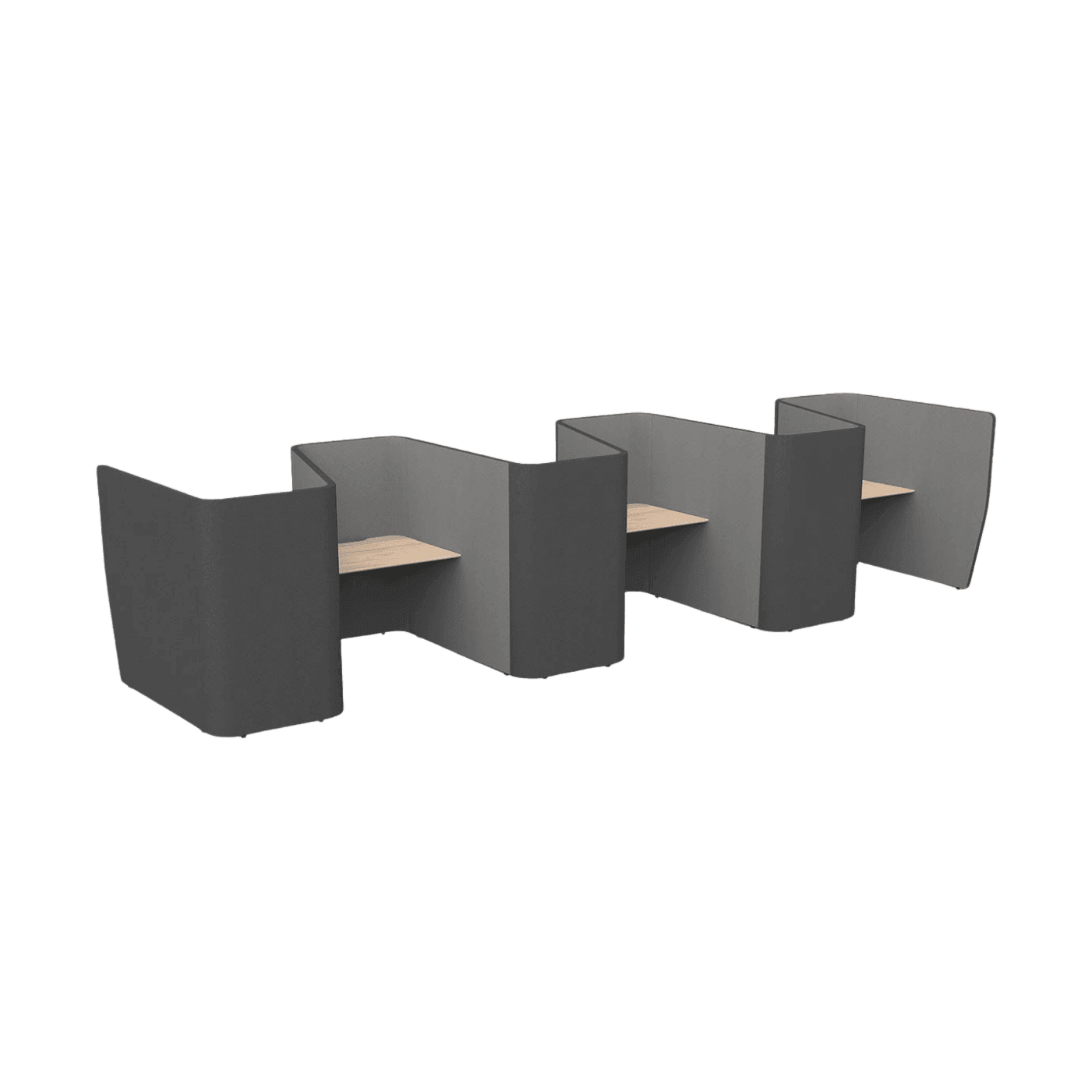 Motion Zip 6 Partition Work Pod Beech Worktop